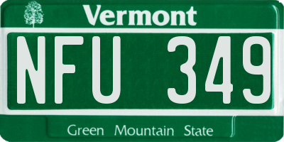 VT license plate NFU349