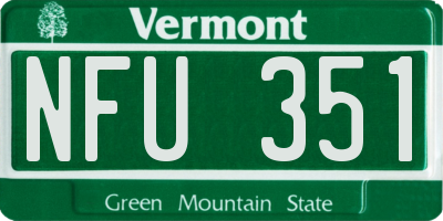 VT license plate NFU351