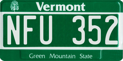 VT license plate NFU352