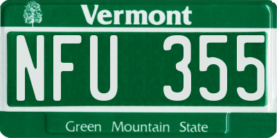VT license plate NFU355