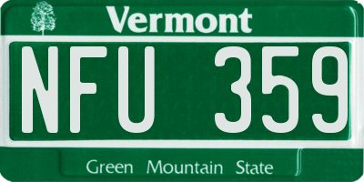 VT license plate NFU359