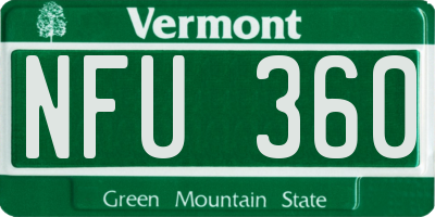 VT license plate NFU360