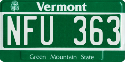VT license plate NFU363