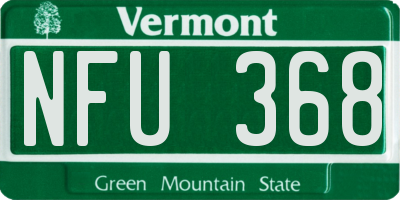 VT license plate NFU368