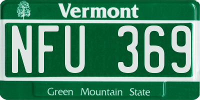 VT license plate NFU369