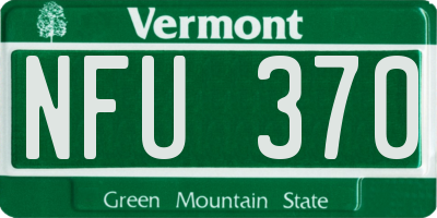 VT license plate NFU370