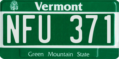 VT license plate NFU371