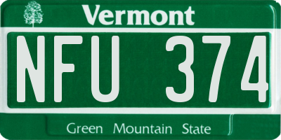 VT license plate NFU374