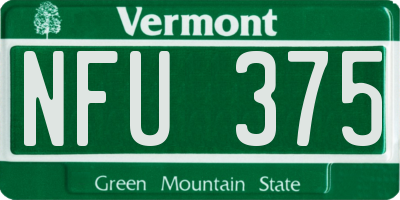 VT license plate NFU375