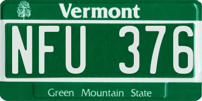 VT license plate NFU376