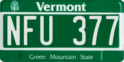 VT license plate NFU377