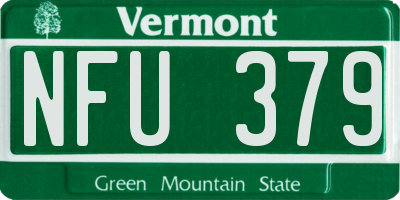 VT license plate NFU379