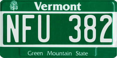 VT license plate NFU382