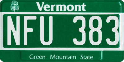 VT license plate NFU383