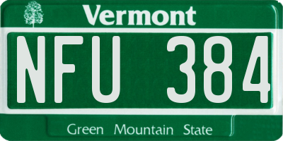 VT license plate NFU384