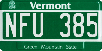 VT license plate NFU385