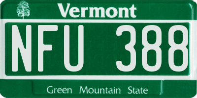 VT license plate NFU388