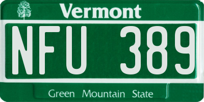 VT license plate NFU389