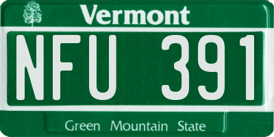 VT license plate NFU391