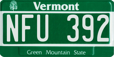VT license plate NFU392