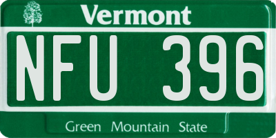 VT license plate NFU396