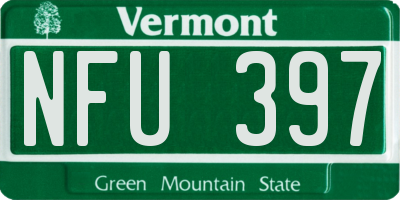 VT license plate NFU397