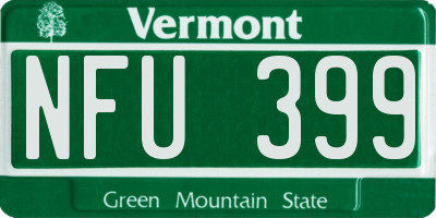 VT license plate NFU399