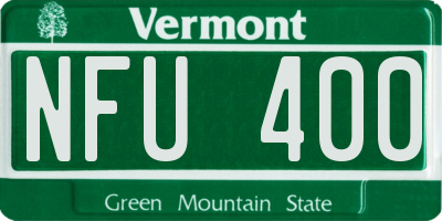 VT license plate NFU400