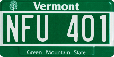 VT license plate NFU401