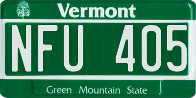 VT license plate NFU405