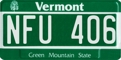 VT license plate NFU406