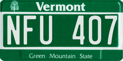 VT license plate NFU407