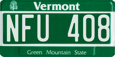 VT license plate NFU408