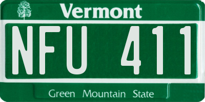 VT license plate NFU411