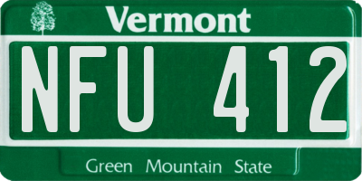 VT license plate NFU412