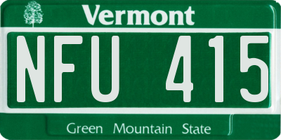 VT license plate NFU415