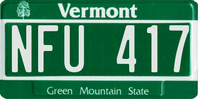VT license plate NFU417