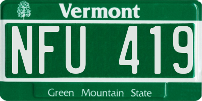 VT license plate NFU419
