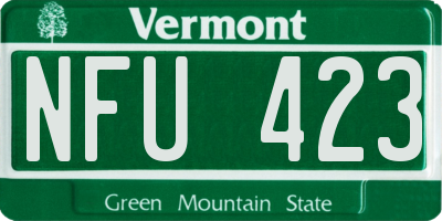 VT license plate NFU423