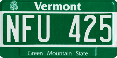 VT license plate NFU425