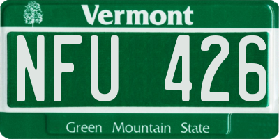 VT license plate NFU426