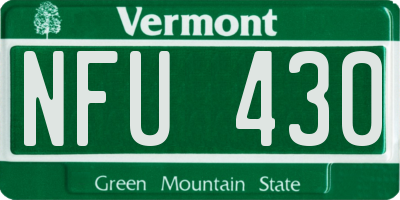 VT license plate NFU430