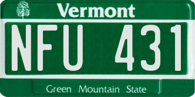 VT license plate NFU431