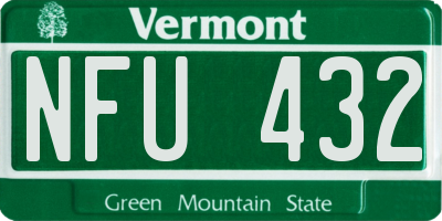 VT license plate NFU432