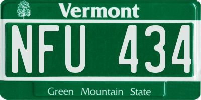 VT license plate NFU434
