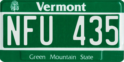 VT license plate NFU435