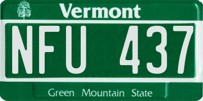 VT license plate NFU437