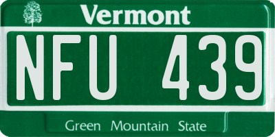 VT license plate NFU439
