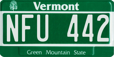 VT license plate NFU442