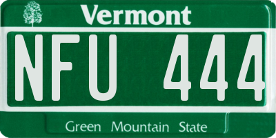 VT license plate NFU444